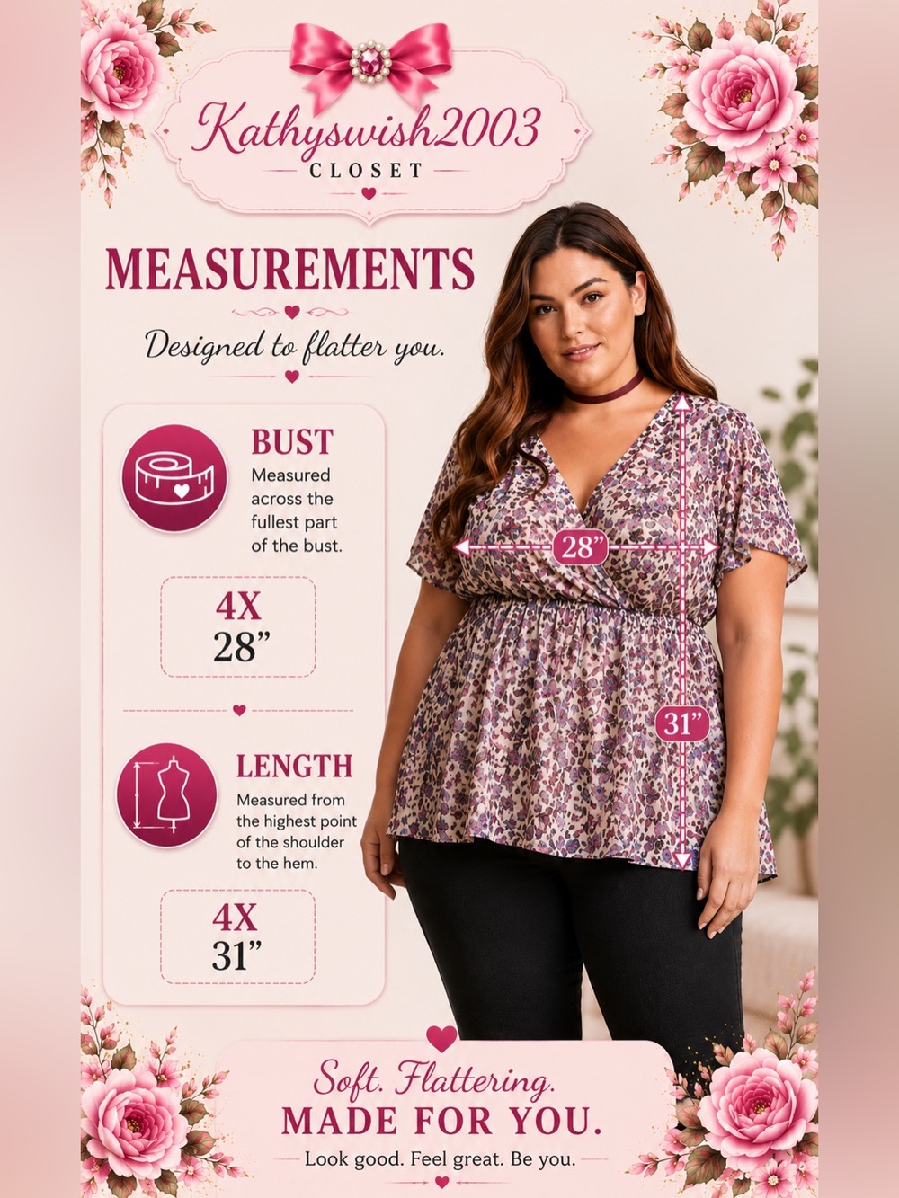 Torrid Womens 4X Purple Ditsy Floral Short Sleeves Chiffon Babydoll Blouse - Picture 4 of 16